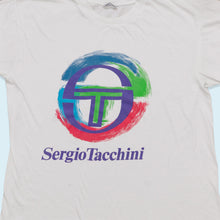 Lade das Bild in den Galerie-Viewer, Sergio Tacchini T-Shirt "Logo" Made in Italy Single Stitch, weiß, M/L