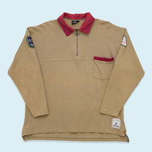 Lade das Bild in den Galerie-Viewer, Adidas Sweatshirt "Waffle Polo" Olympia Melbourne 90er, beige/braun, L