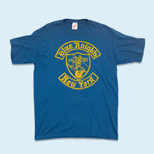 Lade das Bild in den Galerie-Viewer, Jerzees T-Shirt  "Blue Knights New York" Single Stitch, 90er, blau, L