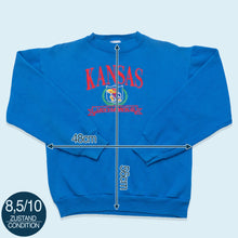 Lade das Bild in den Galerie-Viewer, Logo 7 Sweatshirt Kansas Jayhawks 90er Made in the USA, blau, XS/S