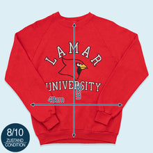 Lade das Bild in den Galerie-Viewer, Jerzees Sweatshirt Lamar University Made in the USA 90er, rot, S/M