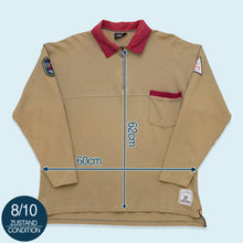 Lade das Bild in den Galerie-Viewer, Adidas Sweatshirt "Waffle Polo" Olympia Melbourne 90er, beige/braun, L