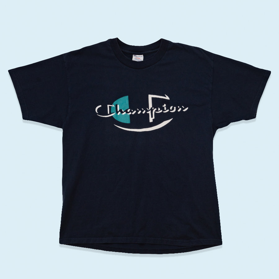 Champion T-Shirt Logo, blau, XL