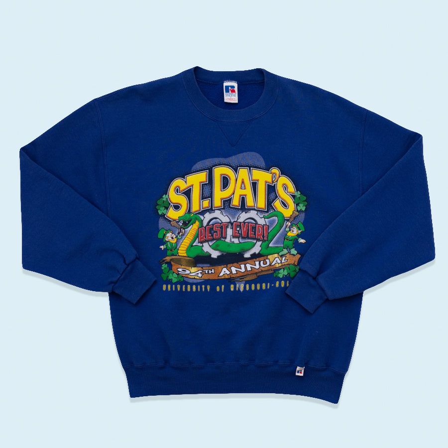 Russell Athletic Sweatshirt St. Patricks Day, blau, M/L