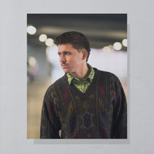 Lade das Bild in den Galerie-Viewer, Strickpullover &quot;crazy pattern&quot; 90er, braun, L/XL
