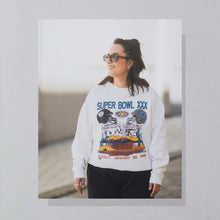 Lade das Bild in den Galerie-Viewer, Oneita Power-Sweat Sweatshirt "Super Bowl XXX" 1996 Made in the USA, weiß, XL
