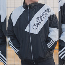 Lade das Bild in den Galerie-Viewer, Adidas Trainingsjacke 90er, schwarz/weiß, L/XL
