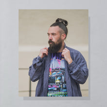 Lade das Bild in den Galerie-Viewer, Highland Hemd "aztec" 90er/00er, blau, L
