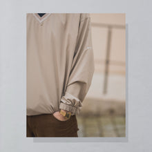 Lade das Bild in den Galerie-Viewer, Nike Golf Windbreaker V-Neck Sweatshirt dünn 00er, beige, XXL
