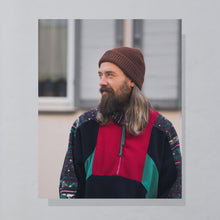 Lade das Bild in den Galerie-Viewer, Marcel Clair Quarter Zip Fleece 90er, blau/rot, XL breit
