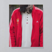 Lade das Bild in den Galerie-Viewer, Adidas Fleece Jacke &quot;Portugal&quot; 2006, rot, Xl
