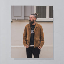 Lade das Bild in den Galerie-Viewer, Souverän Jacke &quot;suede&quot; 80er/90er, braun, L
