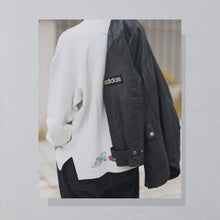 Lade das Bild in den Galerie-Viewer, Adidas Mantel &quot;Olympia St. Moritz 1948&quot; echtes Leder Made in Turkey 80er/90er, schwarz, XL
