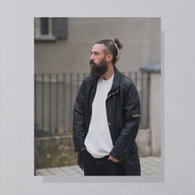 Lade das Bild in den Galerie-Viewer, Adidas Mantel &quot;Olympia St. Moritz 1948&quot; echtes Leder Made in Turkey 80er/90er, schwarz, XL
