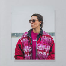 Lade das Bild in den Galerie-Viewer, Trainingsjacke "crazy pattern" 90er, rot, XXL
