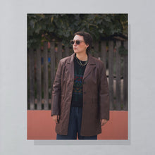 Lade das Bild in den Galerie-Viewer, Seemüller Pelze Mantel "echtes Leder" 80er, braun, L Damen
