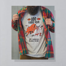 Lade das Bild in den Galerie-Viewer, Lee T-Shirt &quot;100 Yard War&quot; 1991 Made in the USA Single Stitch, grau, L/XL schmal
