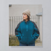 Lade das Bild in den Galerie-Viewer, Adidas x Polartec Quarter Zip Fleece 90er Made in Tunisia, blau, L breit
