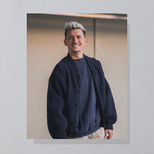 Lade das Bild in den Galerie-Viewer, Alphorn Bomberjacke &quot;heavy Wool&quot; 90er, blau, XL
