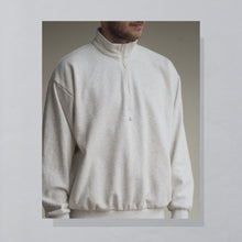 Lade das Bild in den Galerie-Viewer, Adidas Quarter Zip &quot;Basketball&quot; 2023, beige/grau, S/M breit
