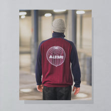 Lade das Bild in den Galerie-Viewer, Quarter Zip "Vintage Allstars" 90er/00er, rot/blau, L/XL
