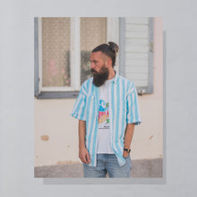 Lade das Bild in den Galerie-Viewer, Hemd 90er, blau/weiß, XL

