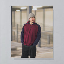 Lade das Bild in den Galerie-Viewer, Quarter Zip "Vintage Allstars" 90er/00er, rot/blau, L/XL
