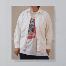 Lade das Bild in den Galerie-Viewer, Hemd 90er gemustert, weiß/creme, M/L

