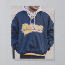 Lade das Bild in den Galerie-Viewer, Starter Windbreaker &quot;Michigan Wolverines&quot; 90er, blau, M sehr breit
