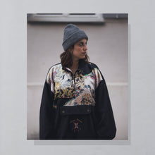 Lade das Bild in den Galerie-Viewer, Magic Venture Quarter Zip Fleece 90er, schwarz/grau, L/XL
