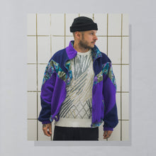 Lade das Bild in den Galerie-Viewer, Fleece Jacke 80er/90er, lila, M breit
