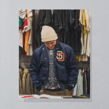 Lade das Bild in den Galerie-Viewer, Strickpullover 90er, blau/grau, L
