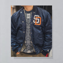 Lade das Bild in den Galerie-Viewer, Strickpullover 90er, blau/grau, L
