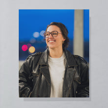 Lade das Bild in den Galerie-Viewer, Lederjacke "echtes Leder" 80er/90er mit Schulterpolstern, schwarz, L/XL
