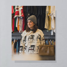 Lade das Bild in den Galerie-Viewer, Carlo Colucci Strickpullover "Saloon Furniture" 80er Made in West Germany, beige, L/XL
