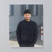 Lade das Bild in den Galerie-Viewer, Scandinavian Golfer Strickpullover &quot;double layer&quot; 90er made in Schweden, blau, M/L
