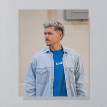 Lade das Bild in den Galerie-Viewer, Embargo Hemd &quot;Pearl Snap&quot; 90er Made in Italy, blau, XL
