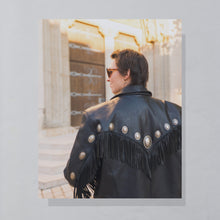 Lade das Bild in den Galerie-Viewer, Hein Gericke Jacke mit Schulterpolstern und Fransen 90er 100% Leder, schwarz, L
