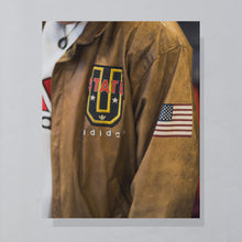 Lade das Bild in den Galerie-Viewer, Adidas Jacke &quot;echtes Leder&quot; 80er/90er Made in Korea, braun, L/XL
