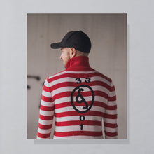 Lade das Bild in den Galerie-Viewer, G-Star Zip Jacke gestrickt &quot;Stripe Vest Knit&quot; 2000er, rot/weiß, S Damen
