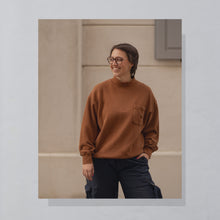 Lade das Bild in den Galerie-Viewer, Chaps Sweatshirt &quot;Pocket&quot; 90er Made in the USA, braun, L/XL
