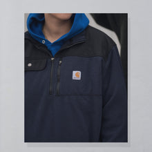 Lade das Bild in den Galerie-Viewer, Carhartt Quarter Zip Fleece, blau, XL
