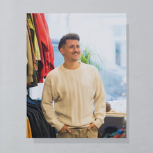 Lade das Bild in den Galerie-Viewer, Disc 2000 Strickpullover 80er Made in West Germany, beige/weiß, L
