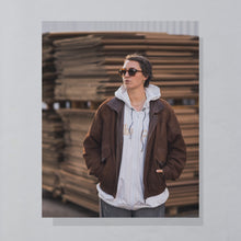 Lade das Bild in den Galerie-Viewer, Ultsch Jacke &quot;echtes Leder&quot; mit Schulterpolstern 80er/90er, braun, L/XL
