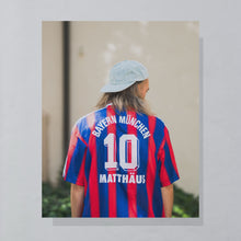Lade das Bild in den Galerie-Viewer, Adidas Trikot "FC Bayern München Lothar Matthäus" Bundesliga Patch 1995-97 Made in Portugal, blau/rot, XL
