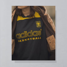 Lade das Bild in den Galerie-Viewer, Adidas Sweatshirt &quot;Aris Thessaloniki Baskteball&quot; 90er, schwarz/gelb, XL
