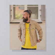 Lade das Bild in den Galerie-Viewer, Bücking Dreinaht Hemd &quot;Zeppelin Cat&quot; Workwear Sanforized 90er, beige/braun, XL/XXL
