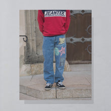 Lade das Bild in den Galerie-Viewer, Jeantex Polo Sweatshirt &quot;International Yachting Wear&quot; 90er, rot/blau, M oversized
