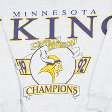 Lade das Bild in den Galerie-Viewer, NFL Spirit Sweatshirt &quot;Minnesota Vikings&quot; 1992 Made in the USA, grau, XL
