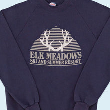 Lade das Bild in den Galerie-Viewer, Jerzees Sweatshirt &quot;Elk Meadows&quot; 90er Made in the USA, blau, S/M
